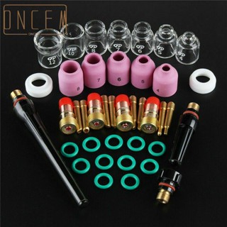 【ONCEMOREAGAIN】TIG Welding Torch Stubby Gas Lens Heat/Resistant Glass Cup Kit For WP-17 18/26.