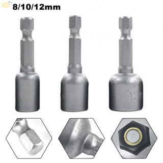 【VARSTR】Nut Driver Socket 10mm 12mm 3pcs 6.35mm (1/4") 8mm Chrome Vanadium Steel