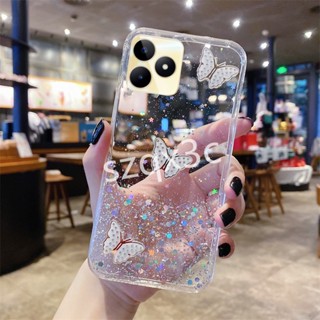 พร้อมส่ง เคสโทรศัพท์มือถือ TPU นิ่ม แบบใส ลายผีเสื้อ วิบวับ สําหรับ Realme 11 Pro+ 10T 10 Pro 5G Coca-Cola Edition C53 C55 NFC 4G RealmeC53