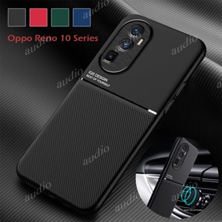 เคสโทรศัพท์มือถือหนัง กันกระแทก พร้อมที่ตั้งวางแม่เหล็ก สําหรับ Oppo Reno 10 Pro Plus + 10Pro 10Pro+ 5G Reno10 Pro + Pro+ 5G