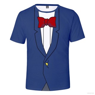 เสื้อยืดแขนสั้นลําลอง พิมพ์ลายอนิเมะนักสืบโคนัน Kaito Kiddo 3 มิติ สําหรับเด็ก และผู้ใหญ่