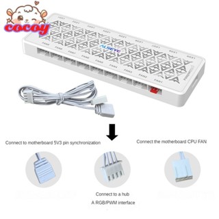 cocoy 5v3 Pin Argb Fan Hub Small 4pin 2 In 1 1 Drag 9 Splitter Pwm ควบคุมอุณหภูมิ