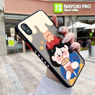 สําหรับ VIVO Y1s Y91C เคส การ์ตูน ชานม เด็กผู้หญิง รูปแบบ บาง ด้าน สี่เหลี่ยม ขอบ การออกแบบใหม่ กันกระแทก ฝ้า ใส เคสโทรศัพท์แข็ง