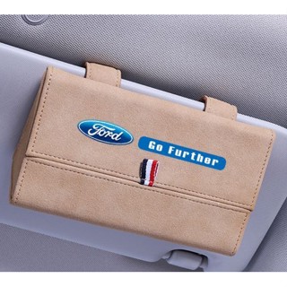 FORD LOGO car sunglasses storage Alcantara material flip glasses case MUSTANG F-150 Fiesta FOCUS ESCAPE EDGE EXPLORER Expedition mendeo interior sun visor business card holder / card storage box