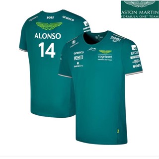 【พร้อมส่ง】ใหม่ล่าสุด เสื้อยืดแขนสั้น ลายทีม Aston Martin F1 Jersey + 14# Fernando Alonso 2023 แฟชั่นฤดูร้อน สําหรับผู้ชาย และผู้หญิง