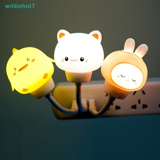 [WillbehotT] โคมไฟกลางคืน LED รูปการ์ตูนหมีน่ารัก ชาร์จ USB พร้อมรีโมตคอนโทรล สําหรับตกแต่งห้องนอนเด็ก [ใหม่]