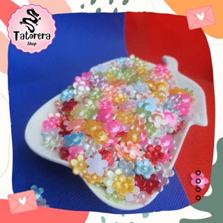 TATORERA 100pcs มุกดอกไม้ 5 กลีบ 11 มิล คละสี