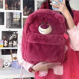 ใหม่ Lotso กระเป๋าเป้สะพายหลัง ลายเอเลี่ยน หมีสตรอเบอร์รี่ น่ารัก อเนกประสงค์ ระบายอากาศ จุของได้เยอะ สําหรับผู้หญิง และผู้ชาย