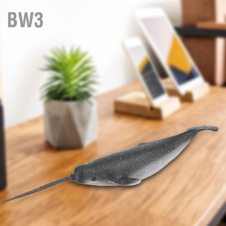 BW3 พลาสติกแข็ง Narwhal หุ่นสัตว์ทะเลรุ่นเด็กของเล่นเพื่อการศึกษาเด็ก