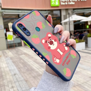 เคสโทรศัพท์มือถือ ซิลิโคนนิ่ม กันกระแทก ลายการ์ตูนหมี สตรอเบอร์รี่ สําหรับ Huawei Y7 2019 Y7 Prime 2019