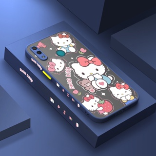 สําหรับ Huawei Y7 2019 Y7 Prime 2019 เคสการ์ตูน Hello Kitty รูปแบบ บาง ขอบสี่เหลี่ยม ดีไซน์ใหม่ กันกระแทก ฝ้า ใส เคสโทรศัพท์แข็ง