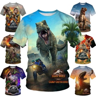 เสื้อยืดแขนสั้นลําลอง คอกลม พิมพ์ลายไดโนเสาร์ Jurassic World 3D สไตล์ฮิปฮอป สตรีท สําหรับผู้ชาย ผู้หญิง 2XS-6XL 2023