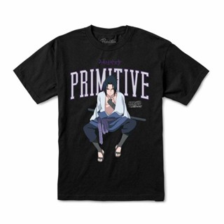 เสื้อยืดแขนสั้น พิมพ์ลาย Primitive X Naruto Sasuke Curse Mark สําหรับผู้ชาย