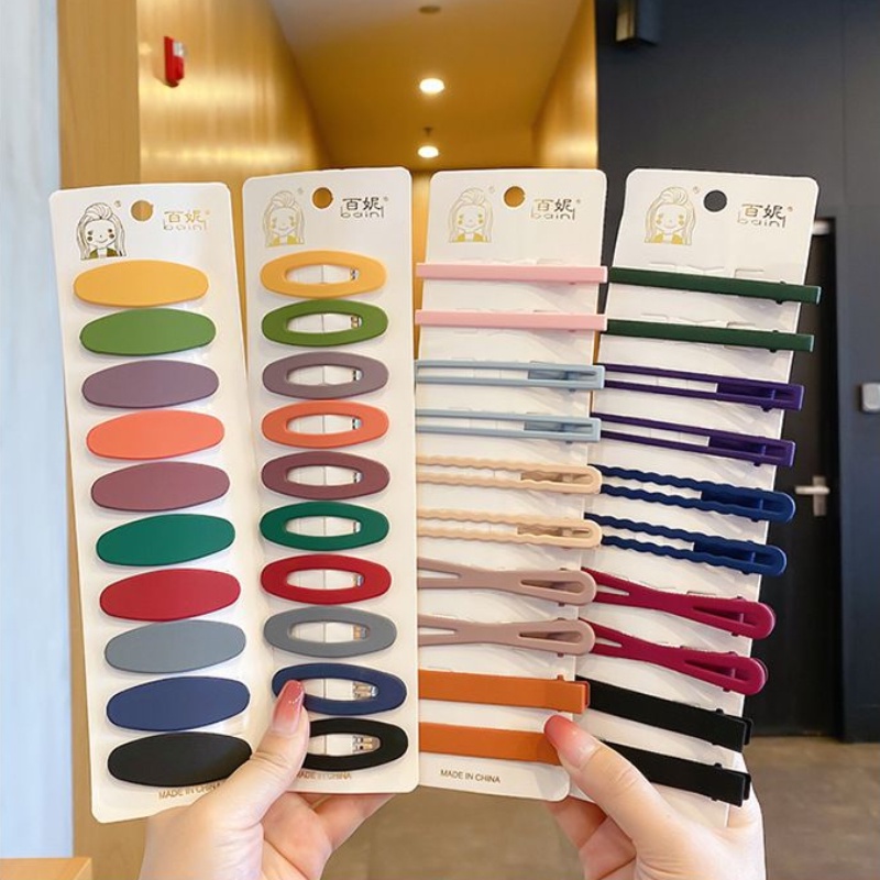 10 ชิ้น ชุดกิ๊บติดผม สําหรับผู้หญิง แฟชั่นเกาหลี ใหม่ เด็ก กิ๊บติดผม กิ๊บด้านข้าง เรียบ กิ๊บติดผม เครื่องประดับผม