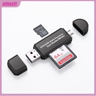 Ni อะแดปเตอร์การ์ดรีดเดอร์ Micro USB OTG เป็น USB 2.0 SD Micro SD พร้อมตัวเชื่อมต่อ USB2.0 และ Micro USB สําหรับ Android