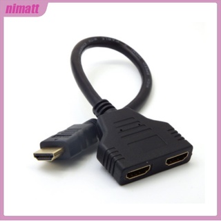 Ni อะแดปเตอร์แปลงสายเคเบิ้ล hdmi 2 พอร์ต เข้า 1 ออก 2 ตัวผู้ เป็นตัวเมีย สําหรับวิดีโอ