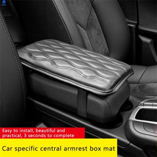 Leather Car Armrest Box Pad, [universal Style] - Waterproof Car Center Console Cover Pad Leather Auto Armrest Cover, Arm Rest Cushion Pads For Suv/truck/vehicle 【bluey】