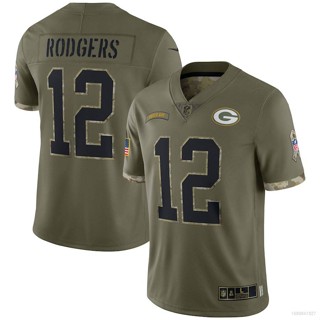 เสื้อยืดกีฬาแขนสั้น ลายทีมชาติฟุตบอล NFL Green Bay Packers Jersey Rodgers Salute To Service HQ1 2022 พลัสไซซ์ QH1