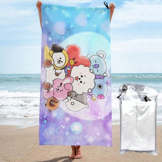 Bt21 ผ้าขนหนูอาบน้ํา ดูดซับน้ําได้ดี ขนาดใหญ่ 32x52 นิ้ว สําหรับผู้ชาย ผู้หญิง ท่องเที่ยว ว่ายน้ํา