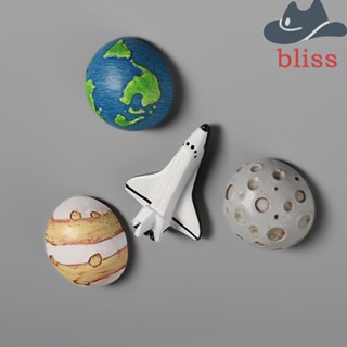 Bliss สติกเกอร์แม่เหล็กติดตู้เย็น รูปโลก ดาวเคราะห์ จักรวาล สร้างสรรค์ สําหรับตกแต่งบ้าน