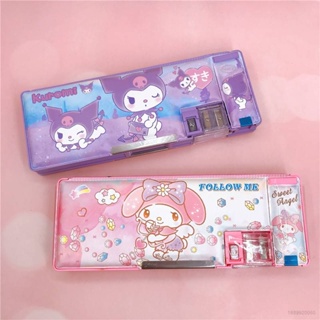 Sq3 Sanrio Kuromi mymelody กล่องดินสอ ลายการ์ตูนน่ารัก สองด้าน ความจุขนาดใหญ่ อเนกประสงค์ สําหรับนักเรียน