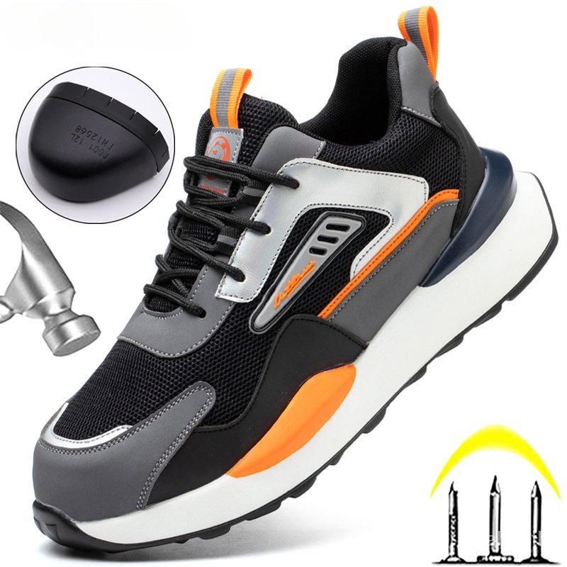 High Quality Indestructible Safety Shoes Men Work Sneakers Light Security Boots Men Puncture-Proof work Boots Steel Toe Shoes 04BT