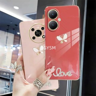 พร้อมส่ง ใหม่ เคสโทรศัพท์มือถือแบบนิ่ม TPU บางมาก กันกระแทก ลายผีเสื้อ คริสตัล แฟชั่น สําหรับ VIVO Y27 Y36 4G 5G Y02t 2023