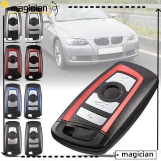 Mag เคสรีโมตกุญแจรถยนต์ ABS 3/4 ปุ่ม พับได้ แบบเปลี่ยน สําหรับ BMW CAS4 F 3 5 7 Series F10 F20 F30 F40 X5 E92 E90