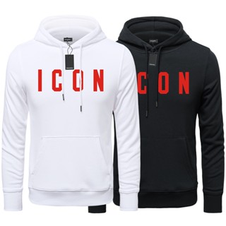 Icon ใหม่ เสื้อกันหนาว มีฮู้ด พิมพ์ลาย แฟชั่นฤดูใบไม้ร่วง และฤดูหนาว สําหรับผู้ชาย