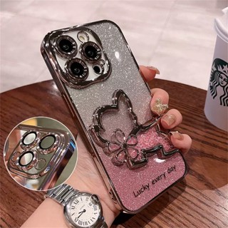 เคสโทรศัพท์มือถือแบบนิ่ม TPU กันกระแทก กันรอยเลนส์กล้อง ลายการ์ตูน สีพื้น หรูหรา สําหรับ iPhone 14 Pro Max 12 13 Pro Max 11 14 Pro Max