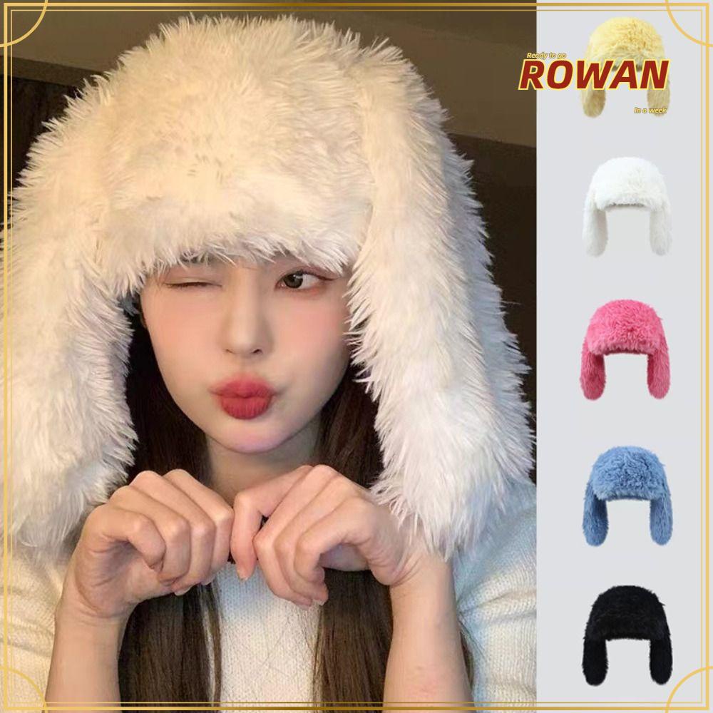 Rowans หมวกหูกระต่าย หูยาว พร็อพถ่ายรูป คอสเพลย์อีสเตอร์ หูกระต่าย สําหรับฤดูหนาว
