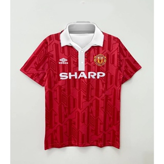 เสื้อกีฬาแขนสั้น ลายทีมชาติฟุตบอล Manchester United 92-94 ชุดเหย้า สไตล์เรโทร