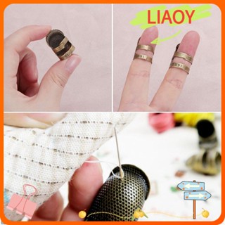 Liaoy แหวนนิ้วมือ สีทอง สไตล์วินเทจโบราณ อุปกรณ์เสริม สําหรับเย็บผ้า