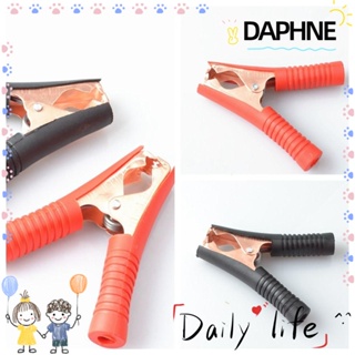 DAPHNE คลิปหนีบทดสอบแบตเตอรี่ กระแสไฟสูง ลายหนังจระเข้ สีแดง สีดํา