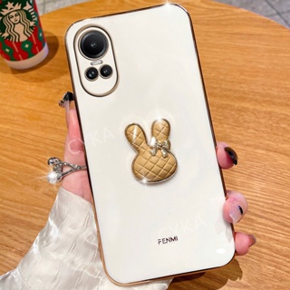 เคสโทรศัพท์มือถือแบบนิ่ม ลายการ์ตูนกระต่าย สําหรับ OPPO Reno10 Pro 5G 10Pro+ Reno10Pro+ Reno10 5G