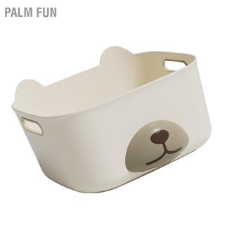  Palm Fun กล่องลิ้นชักเก็บของเดสก์ท็อปบ้านพลาสติกเรียบร้อยเปิดถังเก็บสำหรับเครื่องเขียนเครื่องสำอาง