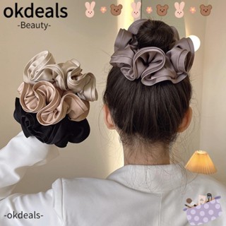 Okdeals ยางรัดผมหางม้า แบบยืดหยุ่น เครื่องประดับ สําหรับผู้หญิง 2 ชิ้น