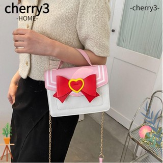 Cherry3 กระเป๋าถือ กระเป๋าสะพายไหล่ สะพายข้าง หนัง Pu ความจุสูง ประดับโบว์ สีพื้น สไตล์มินิมอล สําหรับสตรี