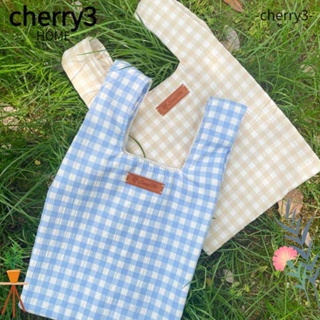 Cherry3 กระเป๋าถือ กระเป๋าช้อปปิ้ง แฮนด์เมด ความจุสูง ใช้ซ้ําได้ สําหรับผู้หญิง