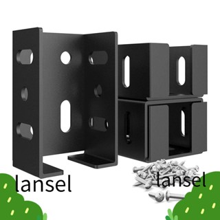 LANSEL ชั้นวางของสแตนเลส สีดํา สําหรับรั้ว และเสาไม้