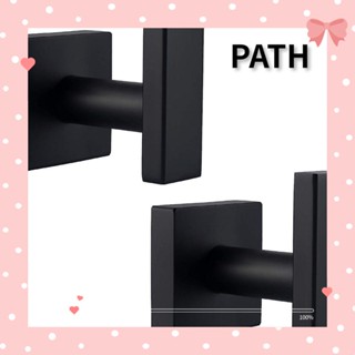 Path ตะขอแขวนผ้าขนหนู สเตนเลส เนื้อแมตต์ ทรงสี่เหลี่ยม สีดํา 2 ชิ้น สําหรับห้องน้ํา