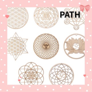 PATH แผ่นรองแก้วไม้ แฮนด์เมด ลายดอกไม้ สําหรับตกแต่งผนังบ้าน