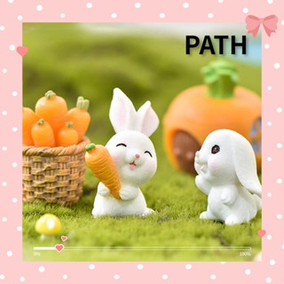 PATH รูปปั้นกระต่ายจิ๋ว DIY อุปกรณ์เสริม สําหรับตกแต่งสวน