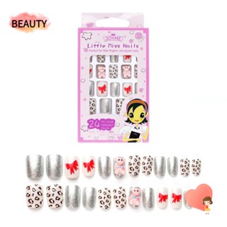 BEAUTY เล็บปลอม แบบเต็มรูปแบบ ถอดออกได้ DIY จํานวน 24 ชิ้น