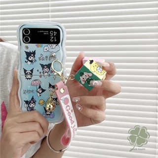 เคสโทรศัพท์ ซิลิโคนนิ่ม แบบใส กันกระแทก ปิดด้านหลัง ขอบหยัก ลายการ์ตูน พร้อมจี้รูบิค สําหรับ Samsung Galaxy Z Flip 3 Z Flip 4 Z Flip 5 Flip4 3 5