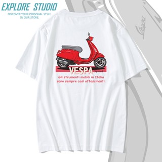 เสื้อยืดแขนสั้นลําลอง คอกลม พิมพ์ลายการ์ตูน Attitude Vespa Vespa Locomotive Sprint 150 ของแท้ แฟชั่นฤดูร้อน สําหรับผู้ชาย