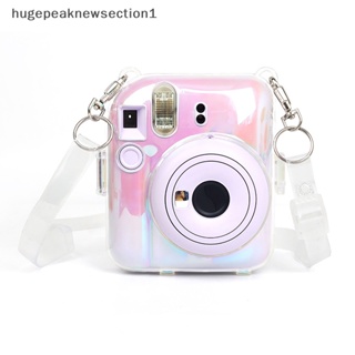 Hugepeaknewsection1 เคสกล้อง แบบใส พร้อมสายคล้องไหล่ สําหรับ Fujifilm Instax Mini 12 1 ชิ้น