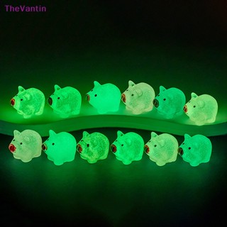 Thevantin ตุ๊กตาหมูเรืองแสง ขนาดเล็ก สําหรับตกแต่งบ้านตุ๊กตา 5 ชิ้น