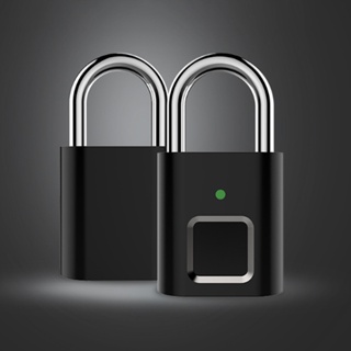 Intelligent Security ล็อค USB แบบพกพาป้องกันการโจรกรรมลายนิ้วมือ Keyless Padlock สำหรับตู้กระเป๋าเป้สะพายหลัง