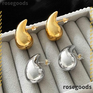 Rosegoods1 ต่างหู รูปหยดน้ํา น้ําหนักเบา สีทอง สีเงิน สําหรับผู้หญิง